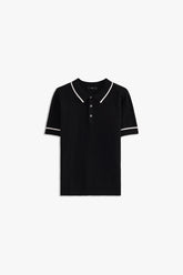 Jacquard Collar Textured Polo